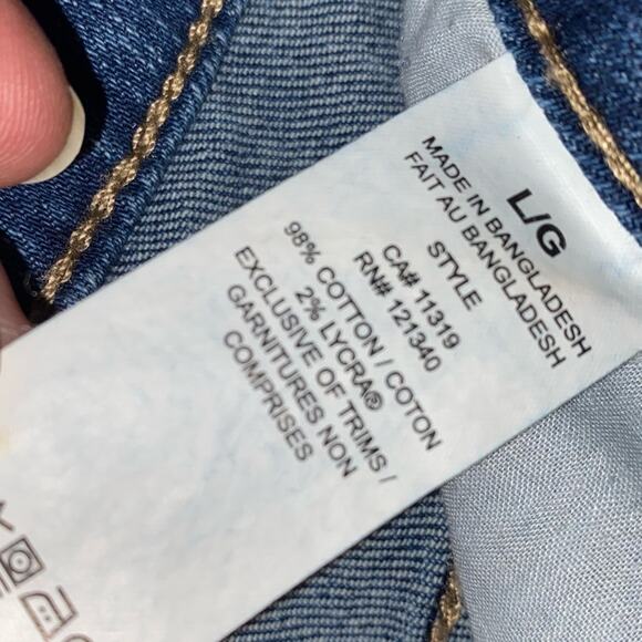 GARAGE $58 Distressed Stretch Denim Mini Skirt LG EUC - Picture 5 of 10